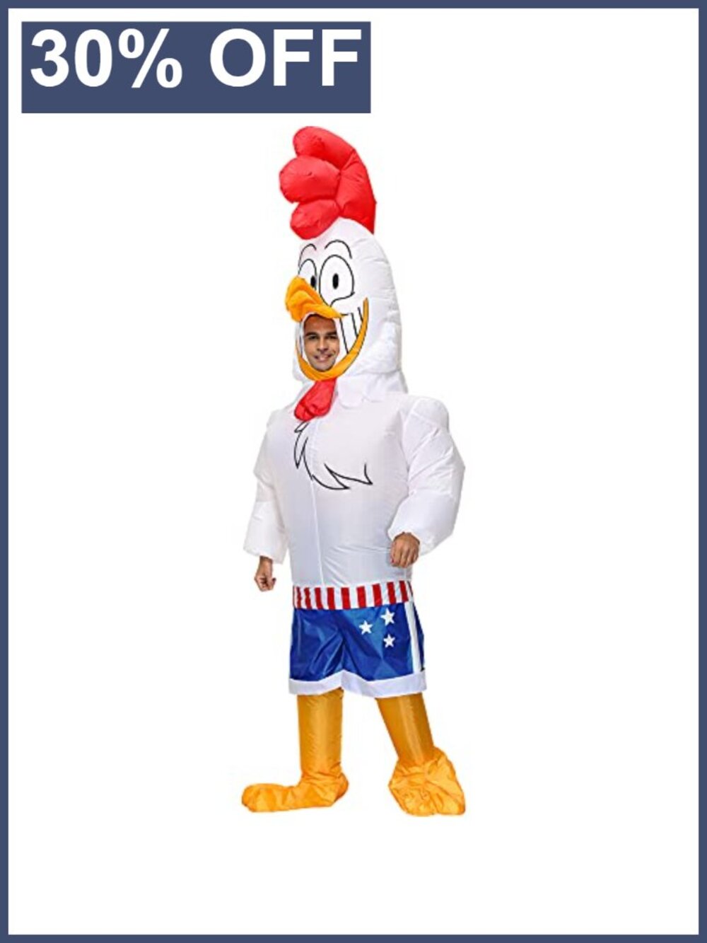 RHYTHMARTS Inflatable Chicken Costume Adult Blow Up Halloween Party Fancy Dress